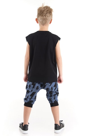 Camiseta y pantalón Thunder Dino - Negro y azul marino