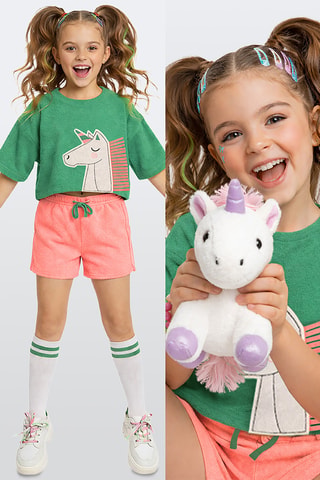 Top y short Unicorn - Verde