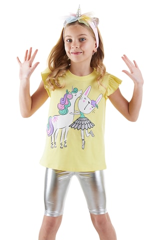 Camiseta y leggings Ballerina Unicorn - Amarillo
