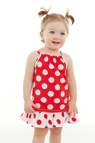 Vestido - Blanco y rojo