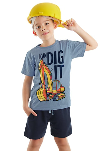 T-shirt en Short -  Mushi - Blauw en marineblauw