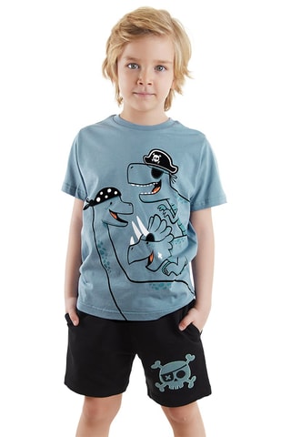 T-shirt en Short -  Denokids - Zwart en blauw