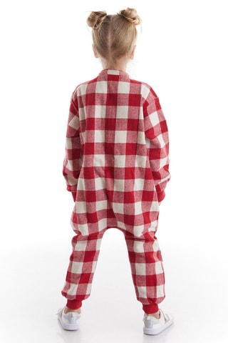 Mono Fox Plaid - Blanco y rojo