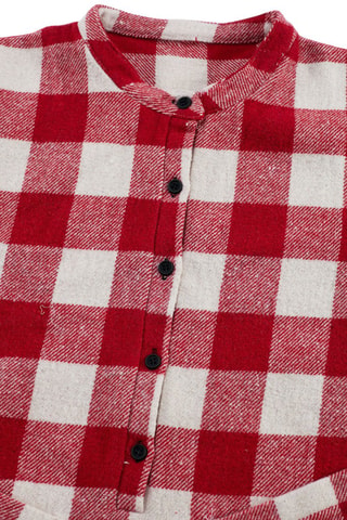 Mono Fox Plaid - Blanco y rojo
