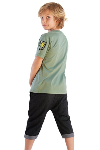 T-shirt en Driekwart Broek - Kaki en donkergrijs