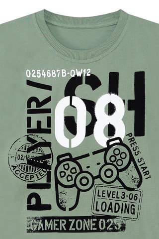 T-shirt en Driekwart Broek - Kaki en donkergrijs