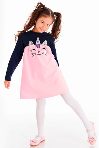 Vestido Uni-cat - Azul marino y rosa