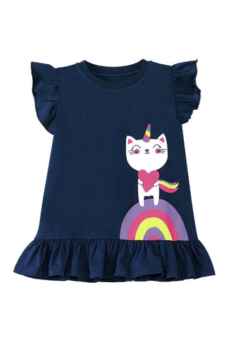 Camiseta y leggings - Azul marino y rosa