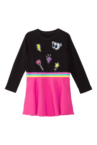 Vestido efecto doble prenda Emoji - Negro