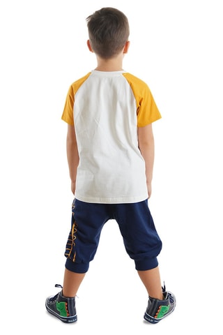 Camiseta y pantalón - Crudo y azul marino
