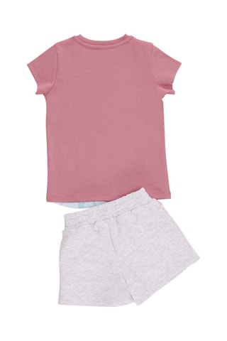 Camiseta y short - Rosa y beige