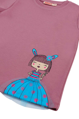 Camiseta y short - Rosa y beige