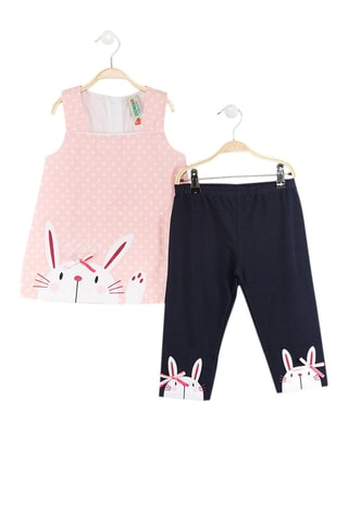 Camiseta y mallas pirata - Rosa y azul marino