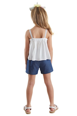 Camiseta y short - Blanco y azul marino