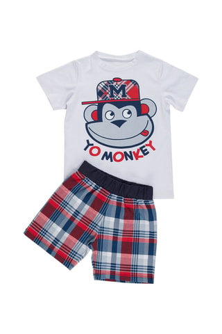 Camiseta y bermudas - Blanco y rojo