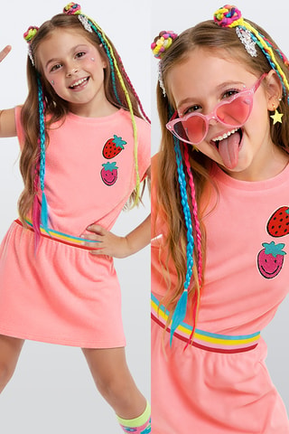 Vestido camiseta Strawberries - Rosa