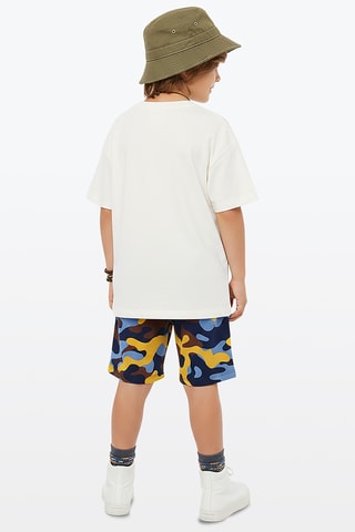Camiseta y short Safari - Azul y crudo