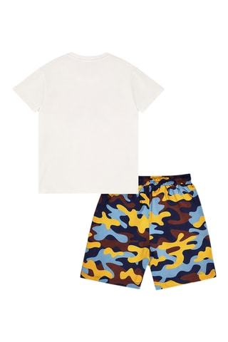 Camiseta y short Safari - Azul y crudo