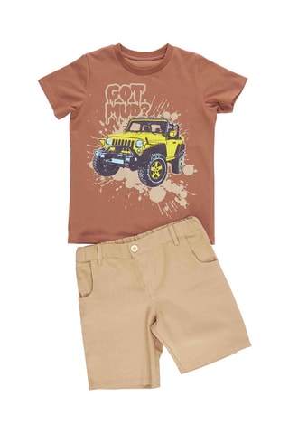 Camiseta y short - Marrón