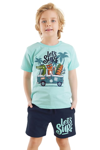 Camiseta y short Let's Surf - Azul y azul marino