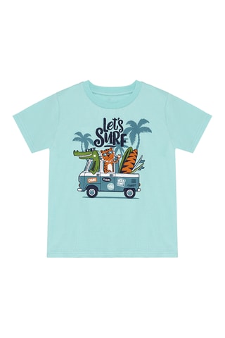 Camiseta y short Let's Surf - Azul y azul marino