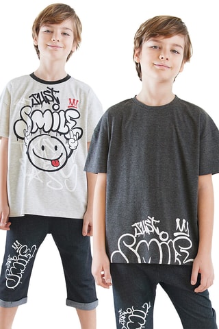 2 camisetas Just Smile - Negro