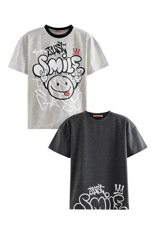 2 camisetas Just Smile - Negro