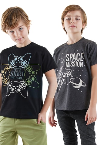 2 camisetas Start Game - Negro
