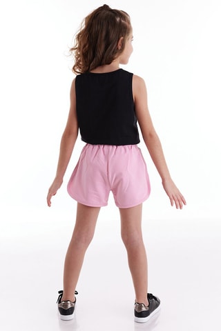 Camiseta de tirantes y short - Negro y rosa
