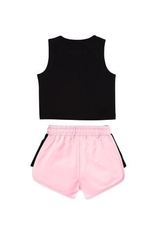 Camiseta de tirantes y short - Negro y rosa