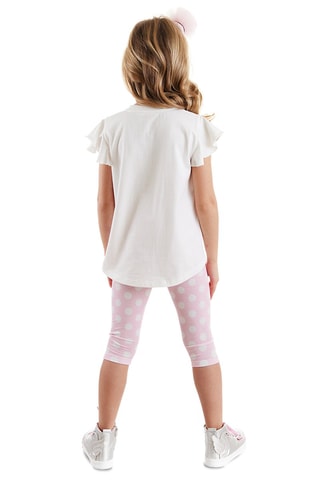 Camiseta y leggings - Blanco y rosa