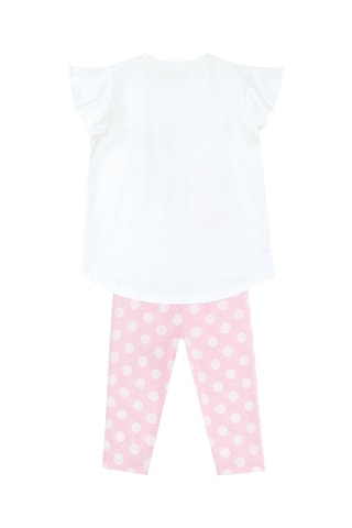 Camiseta y leggings - Blanco y rosa