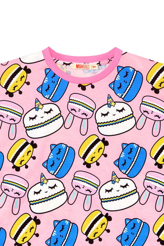 Camiseta y short - Azul y rosa