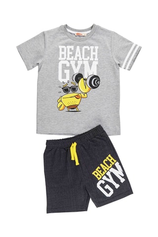 Camiseta y short - Gris y negro