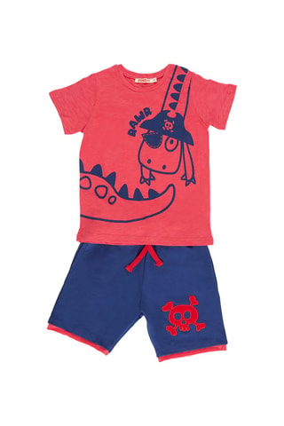Camiseta y short - Rojo y azul marino