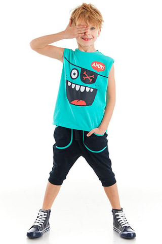 Camiseta y sarouel - Azul y azul marino