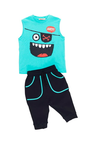 Camiseta y sarouel - Azul y azul marino