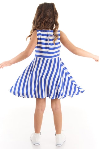 Vestido de rayas Poppy - Azul marino y rojo