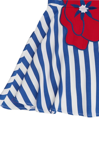 Vestido de rayas Poppy - Azul marino y rojo