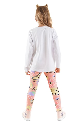 Camiseta y leggings - Blanco y rosa