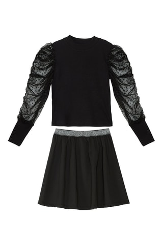 Camiseta y falda - Negro