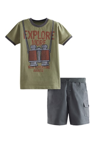 Camiseta y short Explore - Caqui