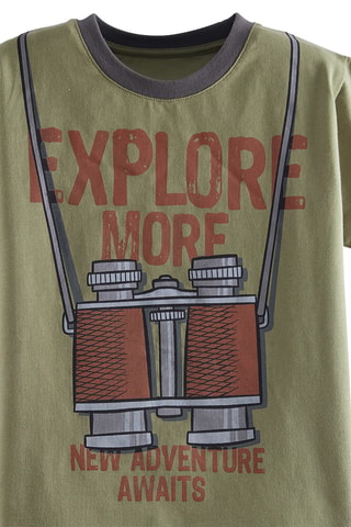 Camiseta y short Explore - Caqui