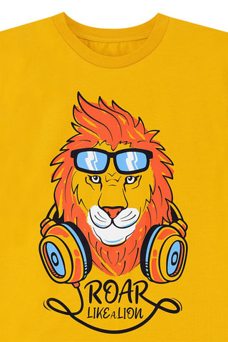 Camiseta y sarouel - Mostaza y azul marino