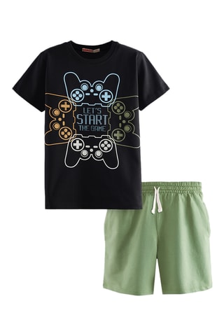 Camiseta y short Start Game - Negro