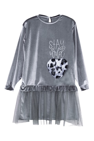 Vestido de terciopelo - Gris