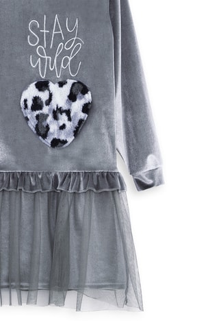 Vestido de terciopelo - Gris