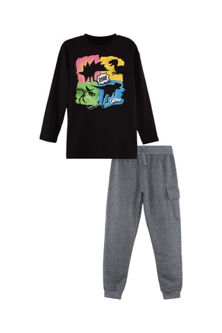 Camiseta y pantalón de chándal - Negro