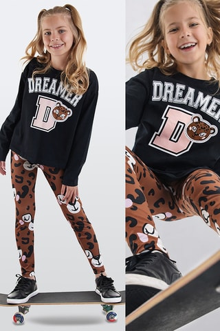 Camiseta y leggings - Negro