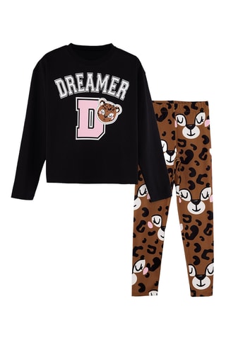 Camiseta y leggings - Negro